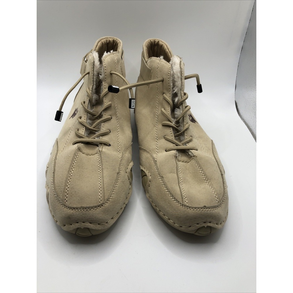 LDECK  Mens 10 Tan Suede Leather High Top Sneakers